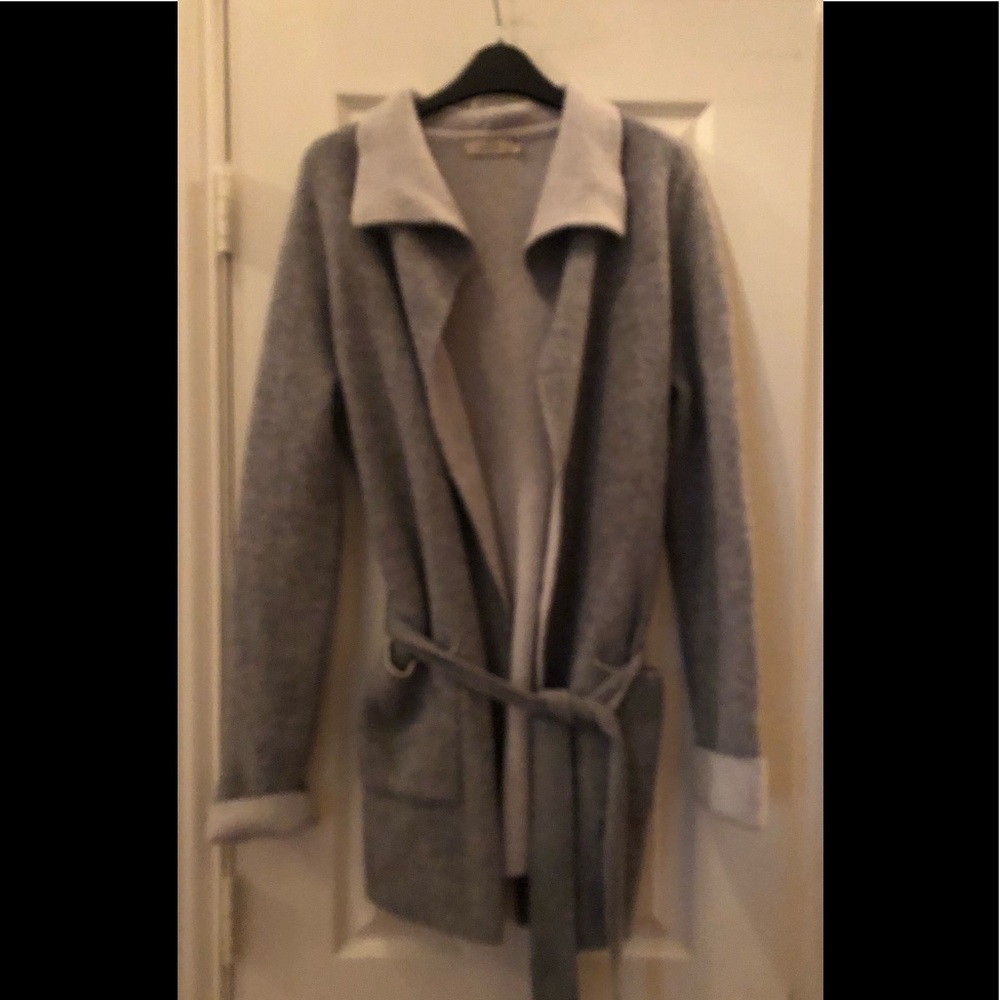 A. Ida wool blend cardigan sweater with belt Size Small good preowned condition